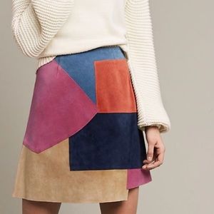 MIH Jeans A-line suede skirt